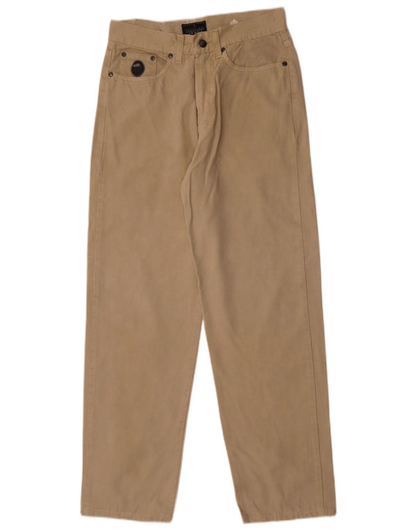 Trussardi Pantalon décontracté taille haute pour homme IT 46 Small W32 L30 Beige Coton