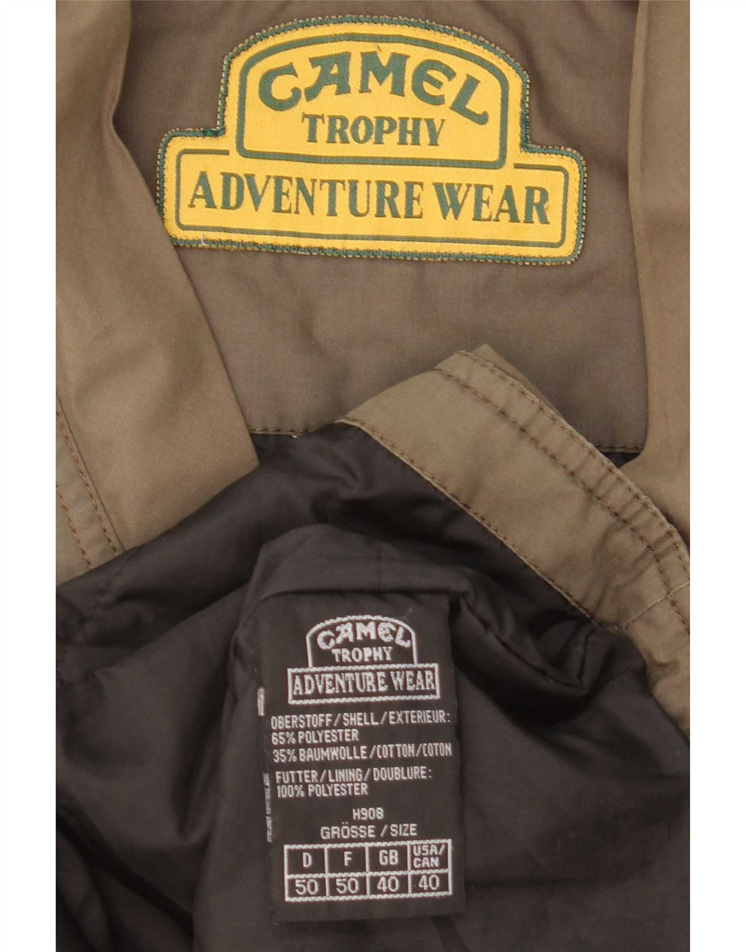 Camel Active Gilet utilitaire pour hommes UK 40 Large Kaki Polyester