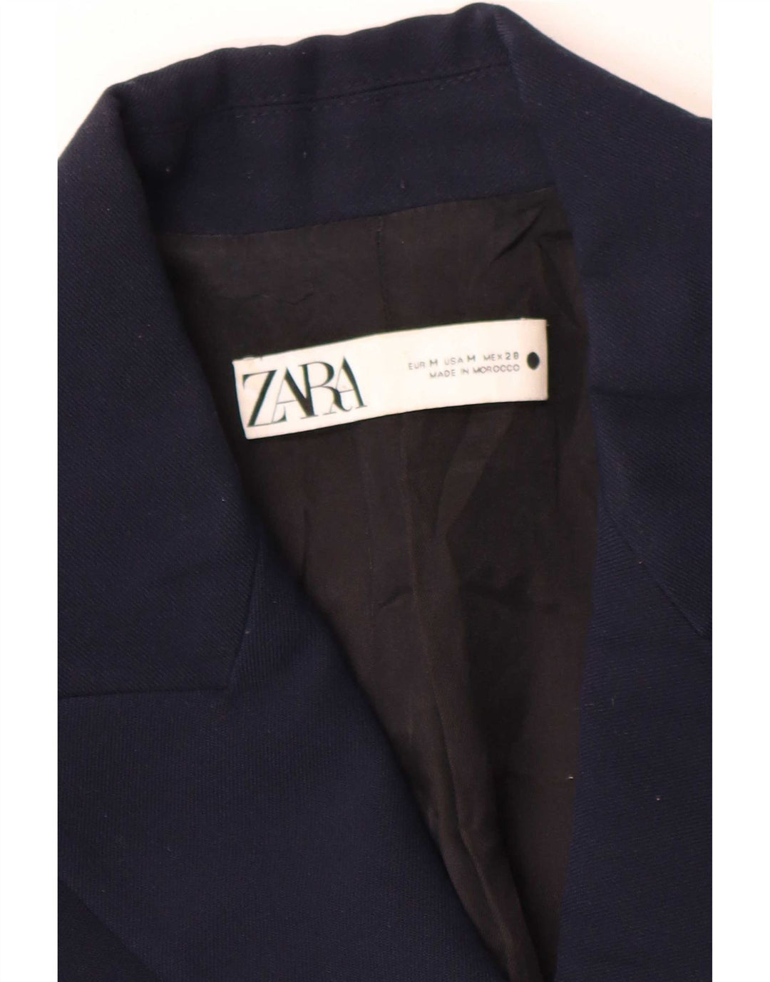 Zara Veste Blazer Double Boutonnage Femme UK 14 Bleu Marine Moyen