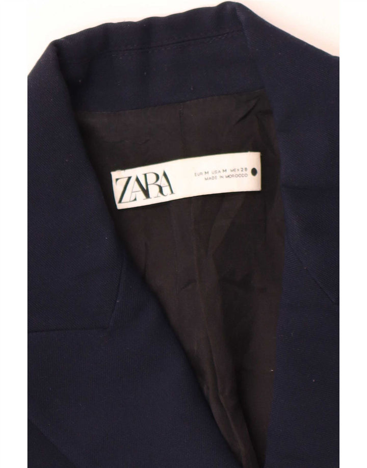 Zara Veste Blazer Double Boutonnage Femme UK 14 Bleu Marine Moyen