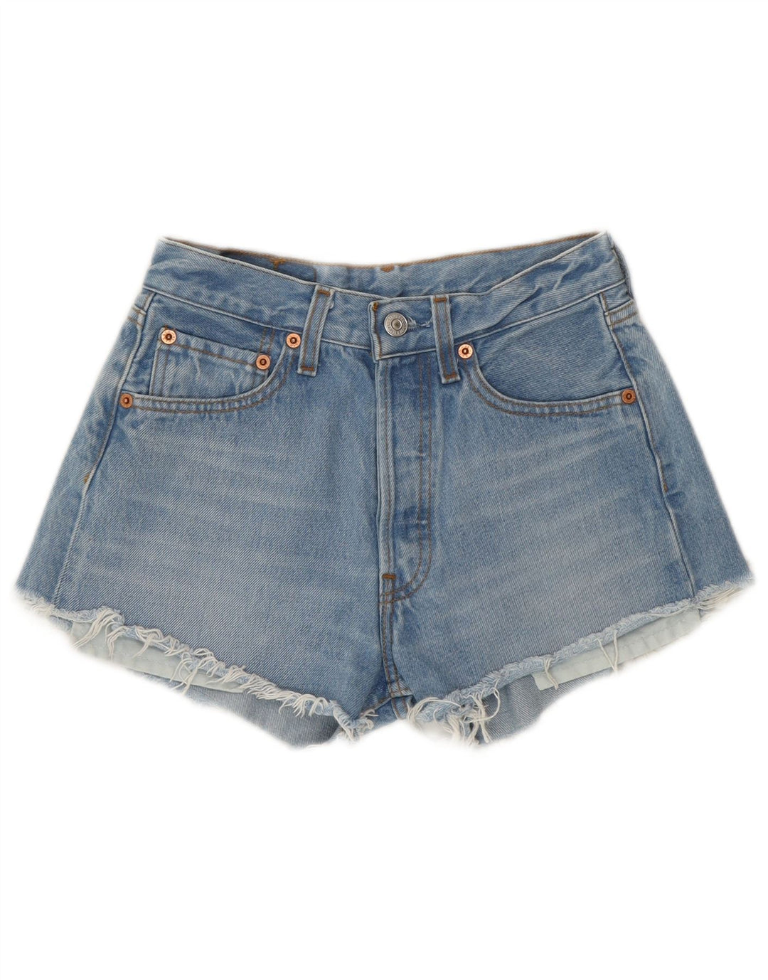 LEVI'S Short en jean 501 pour femme W27 Petit bleu rayé classique