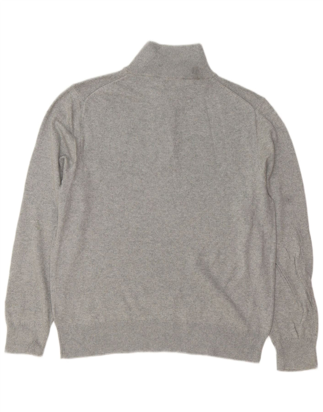 J. CREW Pull à col zippé pour homme Grand coton gris