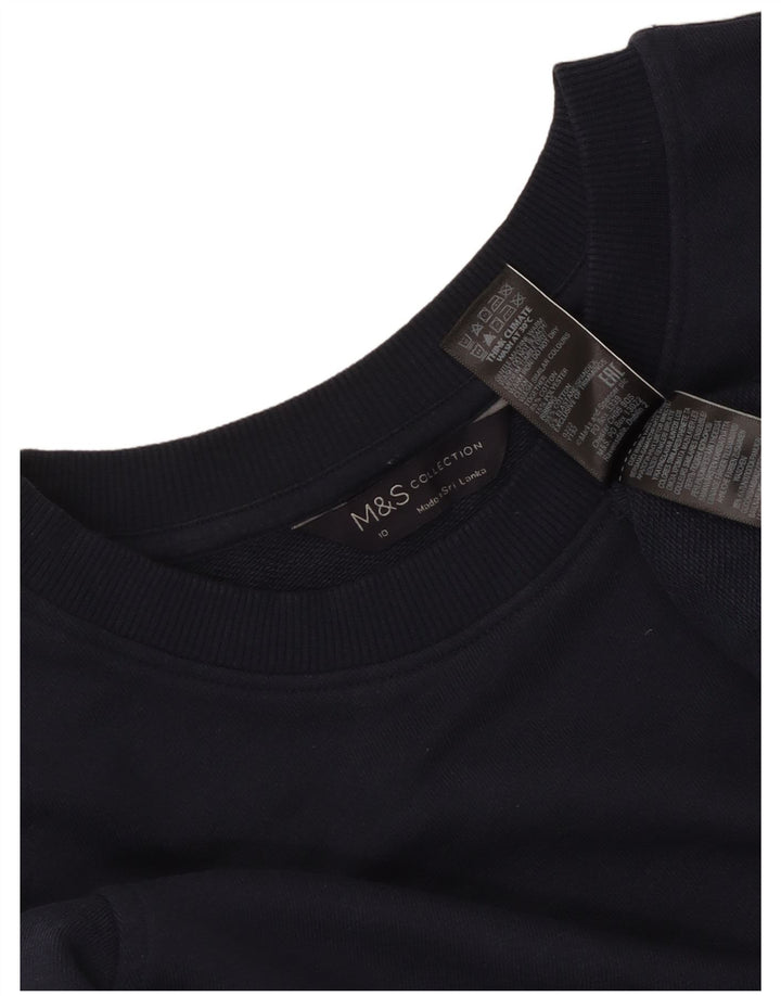 Marks & Spencer Sweat-shirt pour femme UK 10 Small Bleu marine Coton