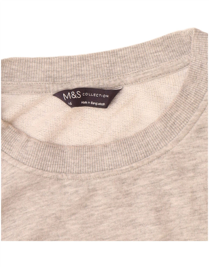 Marks & Spencer Sweat-shirt surdimensionné pour femme UK 16 Grand coton gris