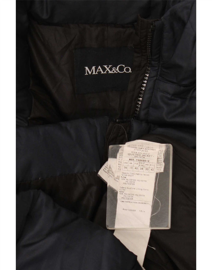 Max & Co. Veste matelassée pour femme UK 10 Small Bleu marine Polyester