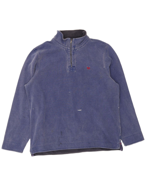 Crew Clothing Sweat-shirt à col zippé pour homme en coton bleu marine 3XL