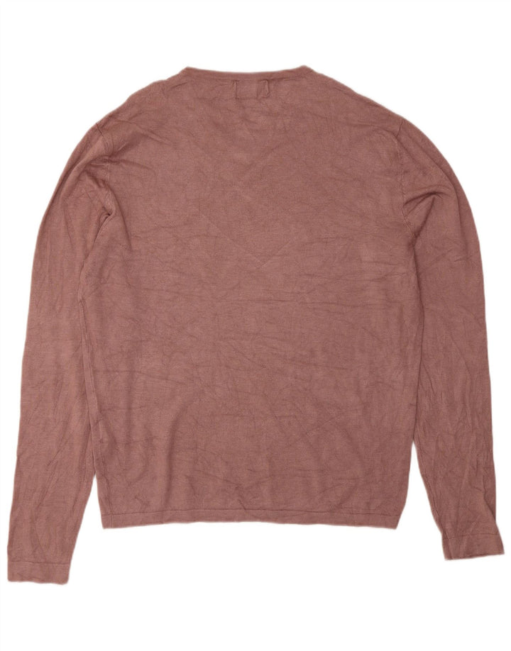 Zara Pull Col V Homme XL Rose Viscose