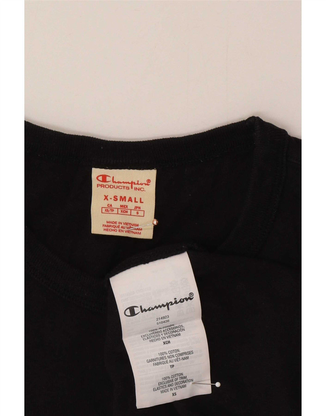 Champion Haut à manches longues pour homme en coton noir XS