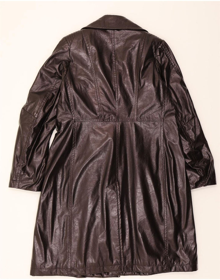 VINTAGE Womens Double Breasted Coat IT 46 Large Brown Polyester Vintage Vintage and Second-Hand Vintage from Messina Hembry 
