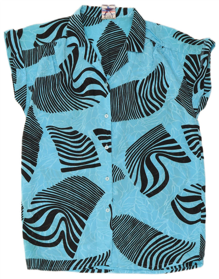 Yessica Chemisier à manches courtes pour femme Motif abstrait EU 36 Petit Bleu