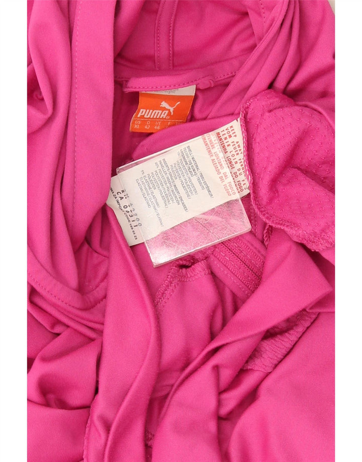 Puma Pull à capuche zippé pour femme UK 16 Large Rose Polyester