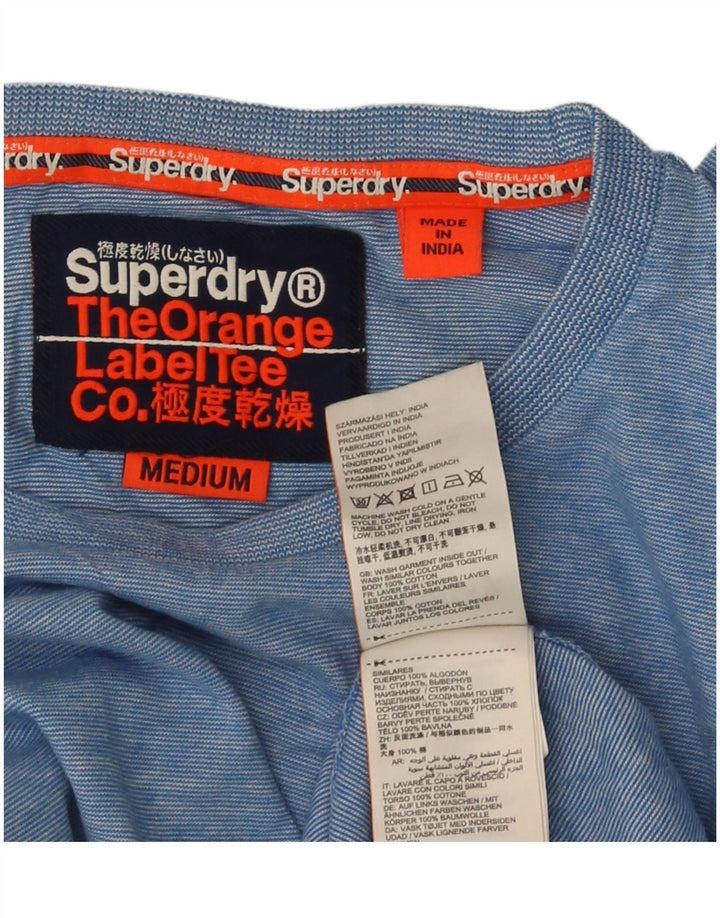 Superdry Haut à manches longues en coton moucheté bleu moyen |