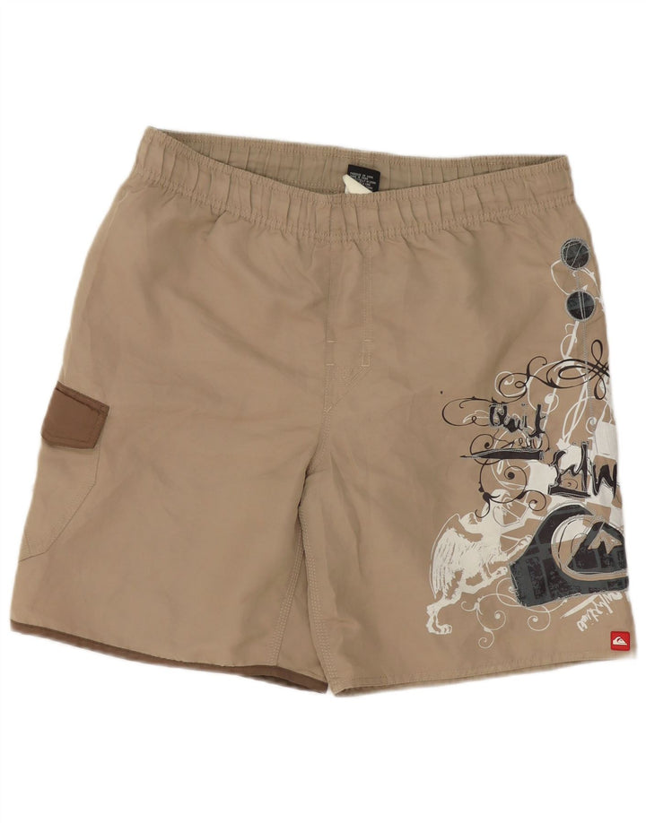 Quiksilver Short de bain graphique homme petit polyester beige
