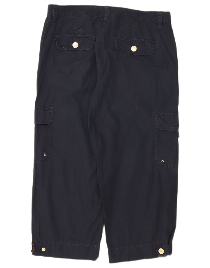 Chaps Pantalon cargo droit capri pour femme US 8 Medium W32 L21 Bleu marine