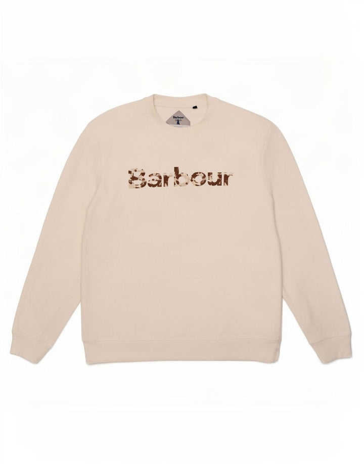 Barbour Sweat-shirt graphique pour hommes en coton blanc moyen