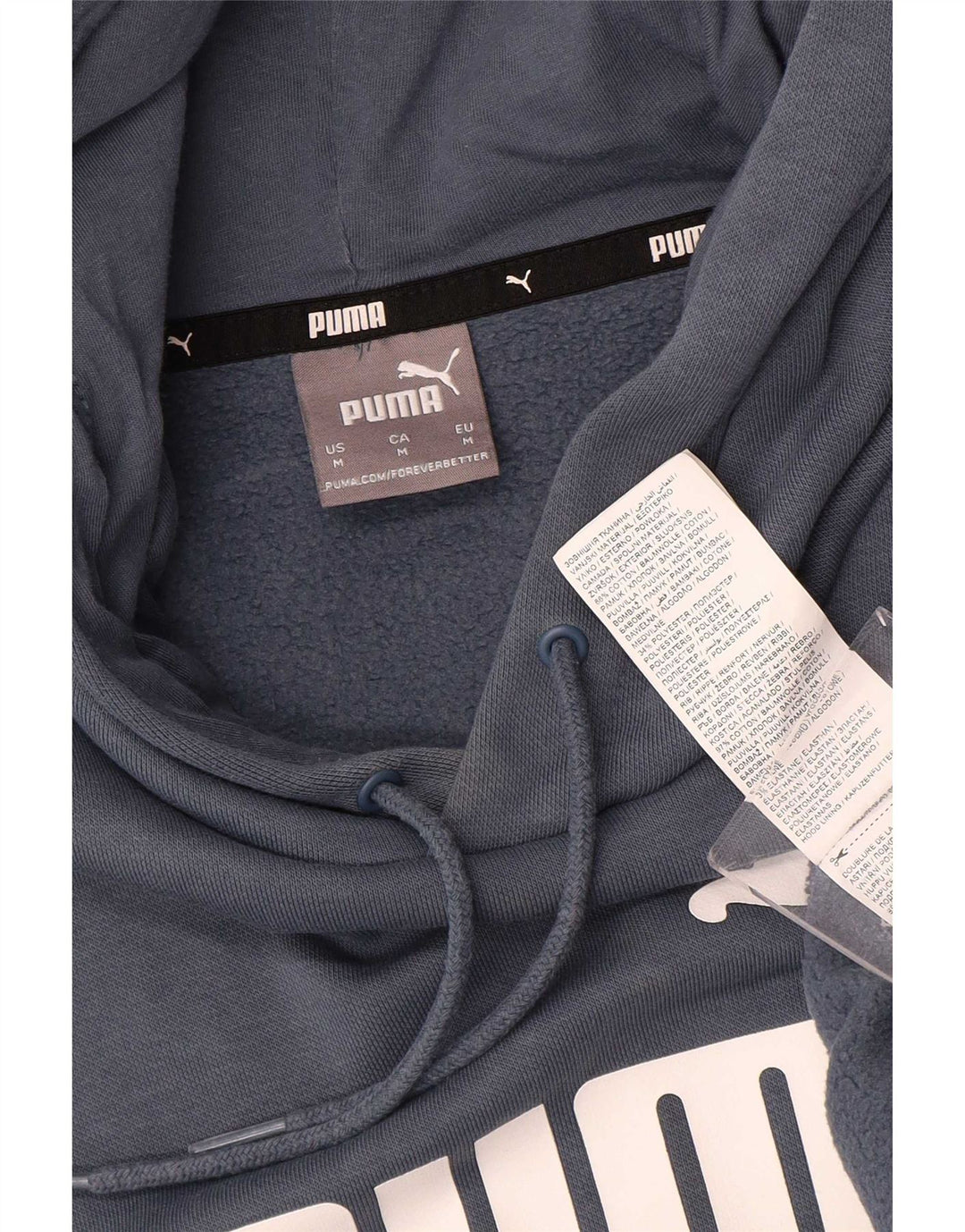 Puma Pull à Capuche Graphique Homme Bleu Moyen Coton