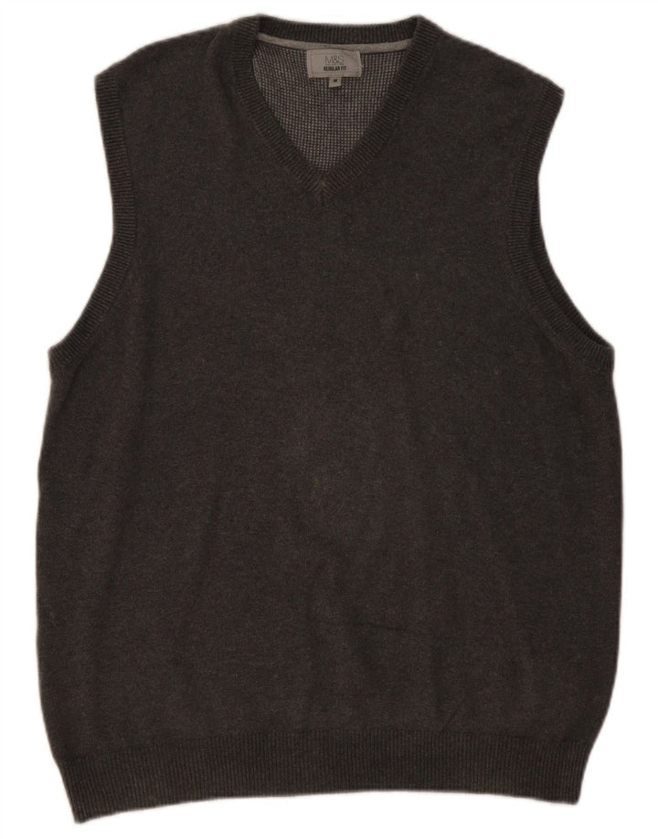 Marks & Spencer Débardeur Regular Fit Homme Coton Gris Moyen