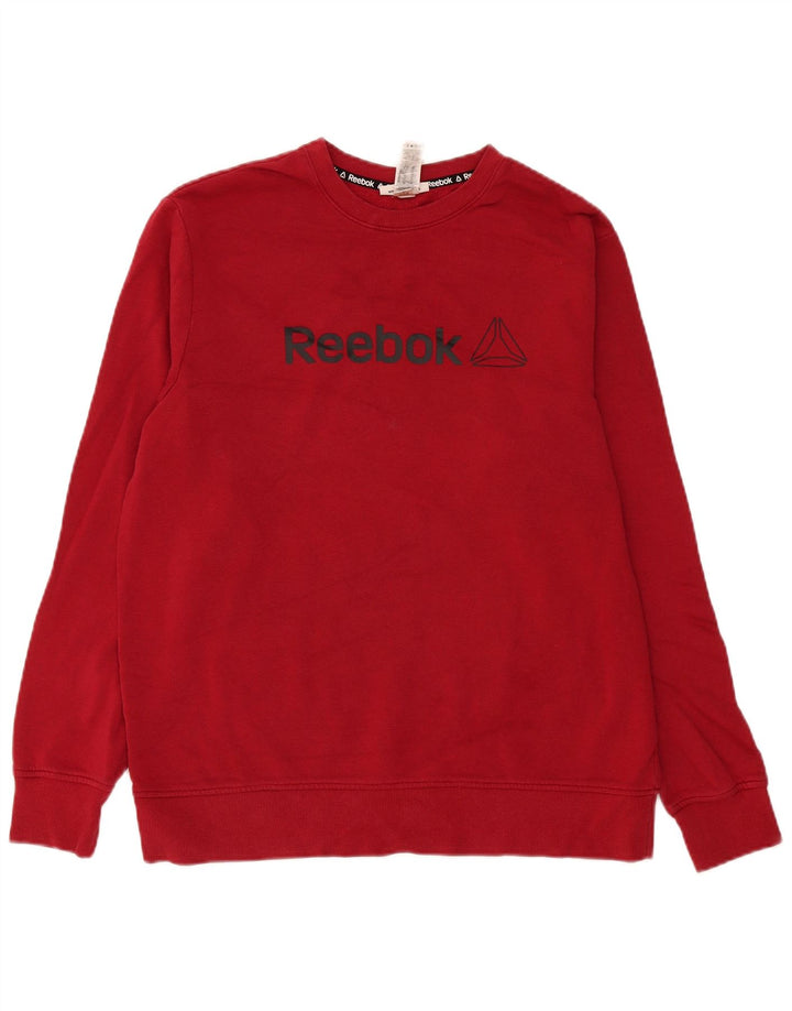 Reebok Sweat-shirt graphique pour hommes, grand coton bordeaux