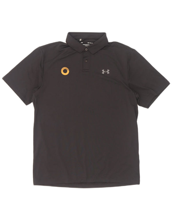 Under Armour Mens Polo Shirt Large Black Polyester