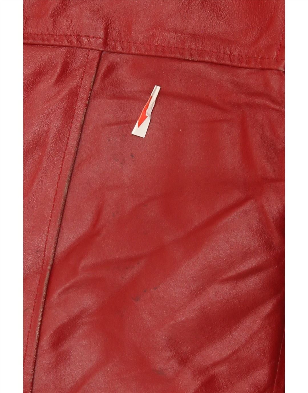 veste en cuir crop femme vintage UK 14 cuir rouge moyen
