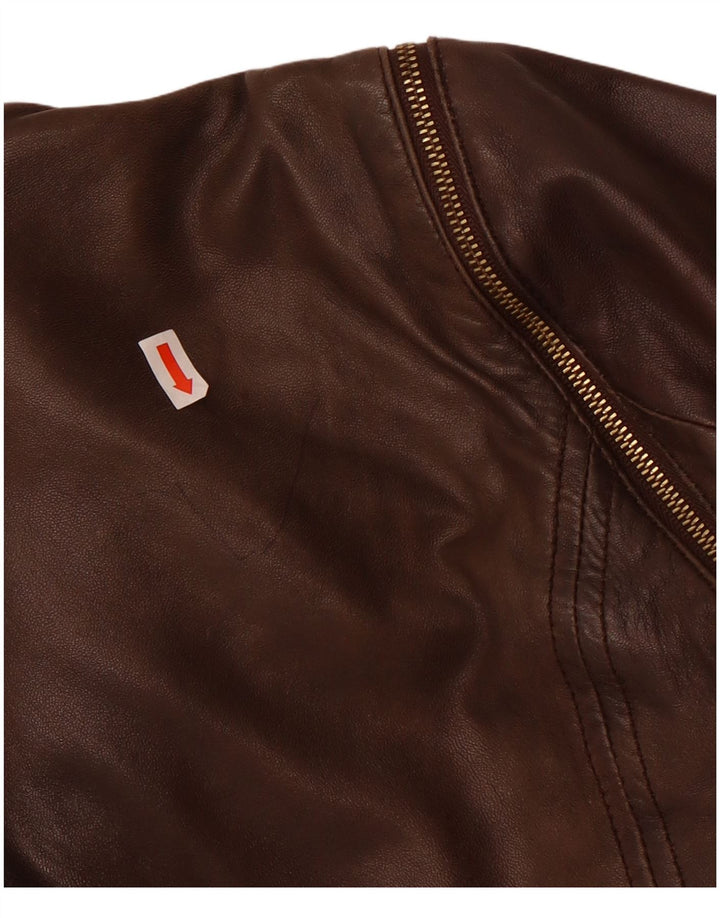Ted Baker Veste en cuir pour femme Taille 2 Petit cuir marron