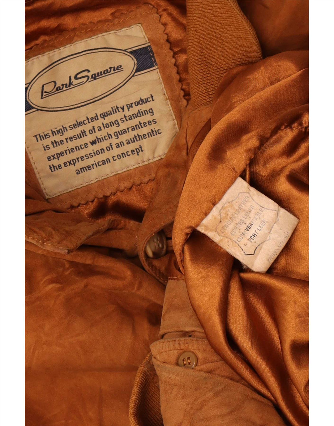 vintage Mens Suede Bomber Jacket UK 42 XL Cuir Marron