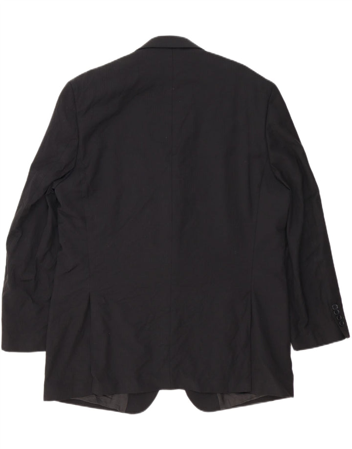 Michael Kors Veste blazer longue à 2 boutons pour homme UK 46 3XL Laine noire