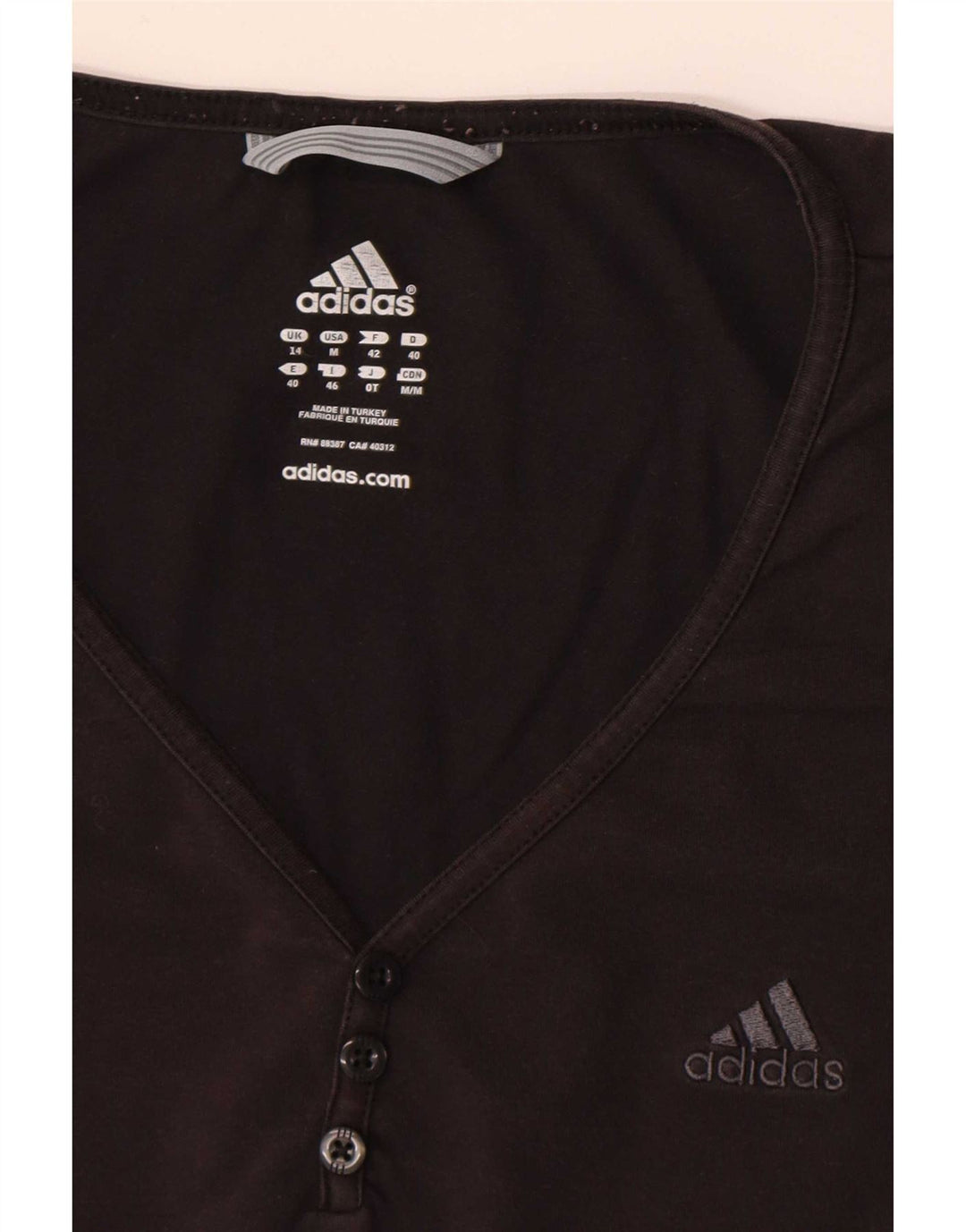 Adidas T-shirt pour femme UK 14 Noir moyen