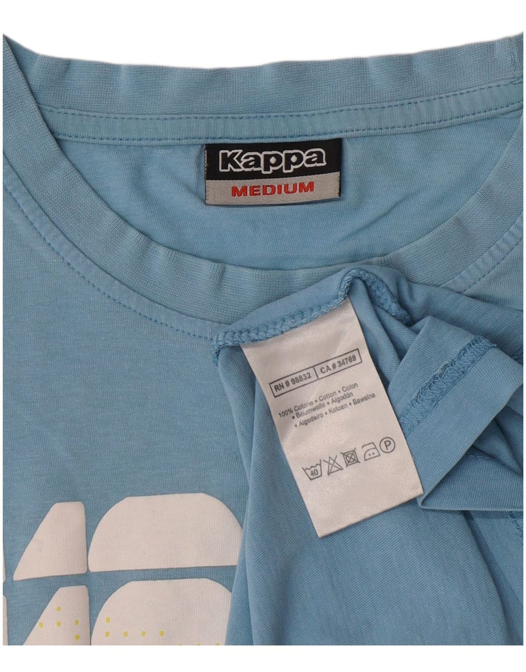 Kappa T-Shirt Graphique Homme Bleu Moyen Coton