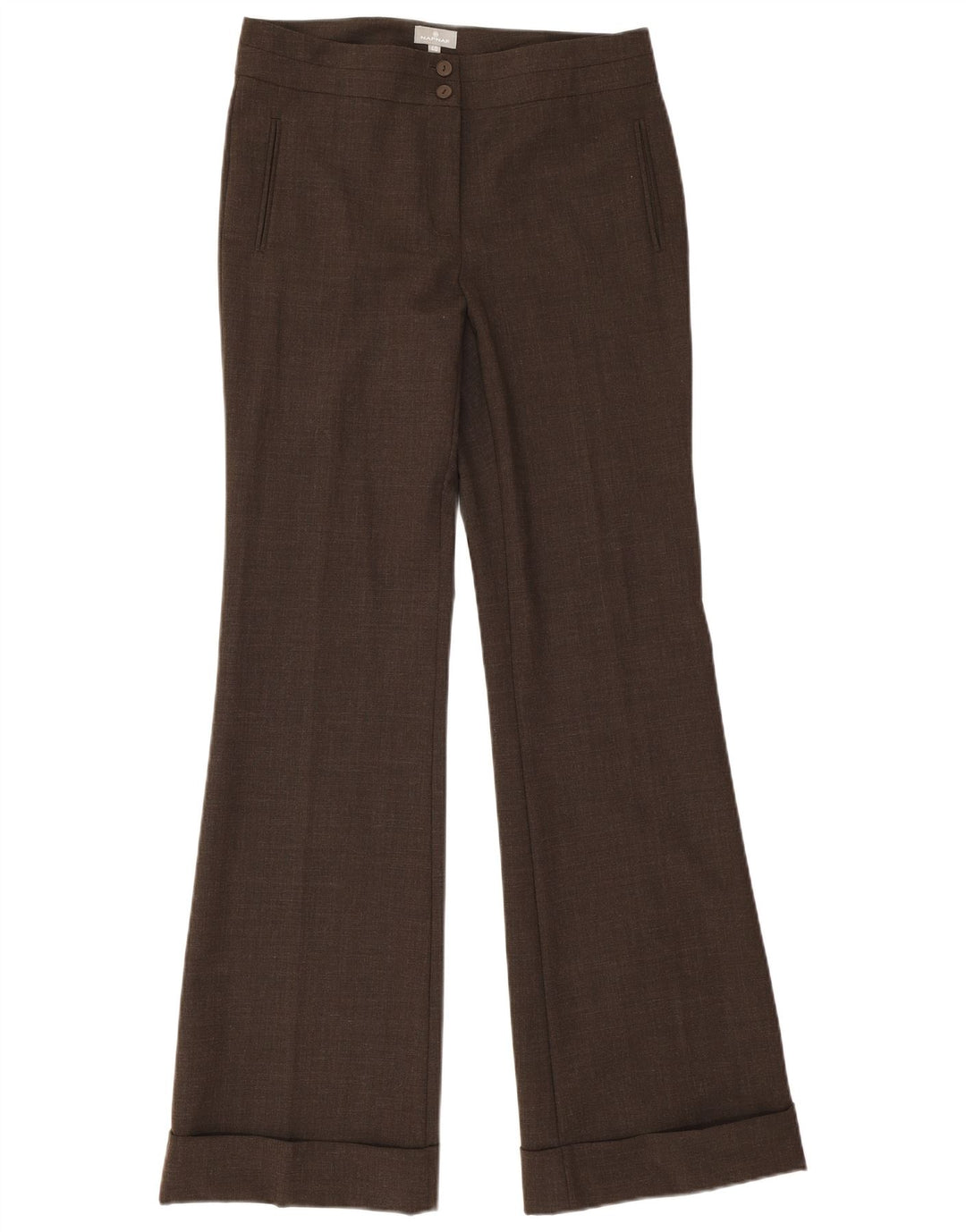 Naf Naf Pantalon de costume évasé pour femme EU 40 Medium W30 L33 Marron Polyester