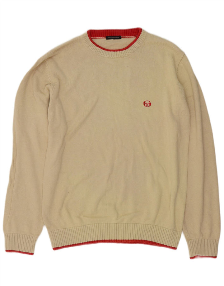Sergio Tacchini Pull Col Rond Homme Coton Beige Moyen