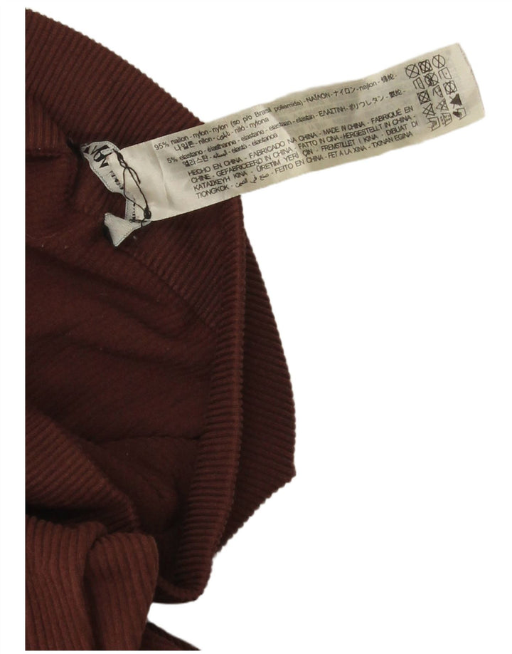 Zara Leggings Femme UK 4 XS Nylon Marron
