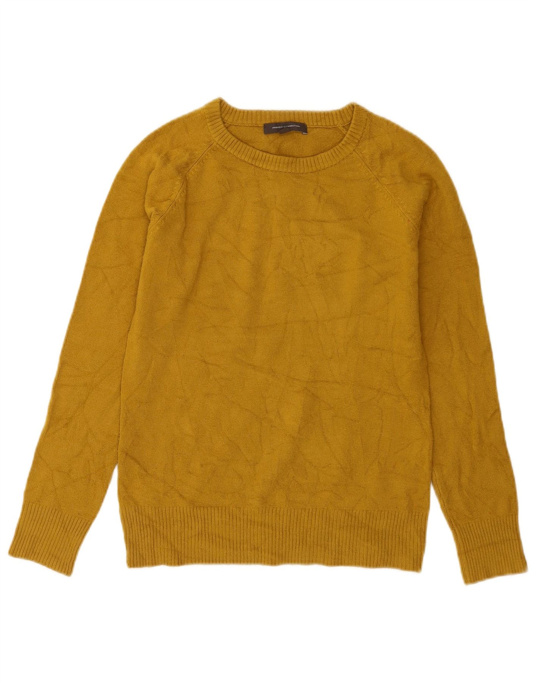 French Connection Pull col bateau pour femme UK 12 Jaune moyen