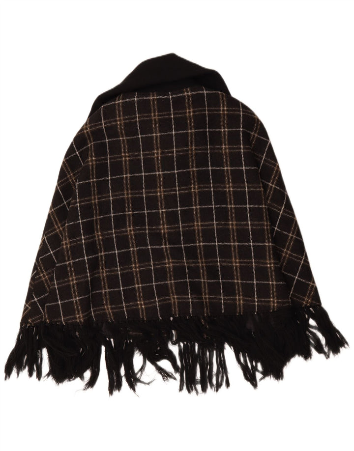 Project Manteau Poncho Femme UK 10 Petit Carreau Marron Polyester