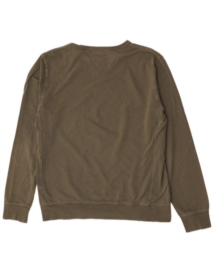 Tommy Hilfiger Sweatshirt Jumper XL Kaki Coton Homme