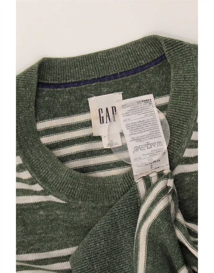 Gap Pull col rond homme petit coton rayé vert