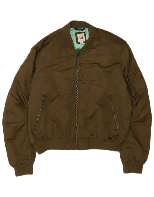 Gap Veste Bomber Femme UK 14 Medium Kaki Polyester
