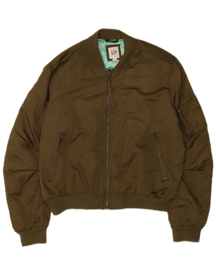 Gap Veste Bomber Femme UK 14 Medium Kaki Polyester