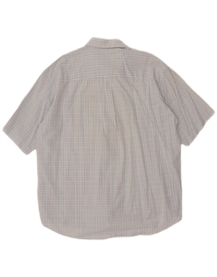 ASICS Chemise à manches courtes pour homme 2XL en coton à carreaux bleu