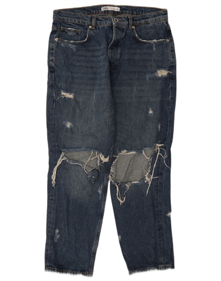 Zara Jean court vieilli pour homme EU 40 Medium W31 L26 Bleu