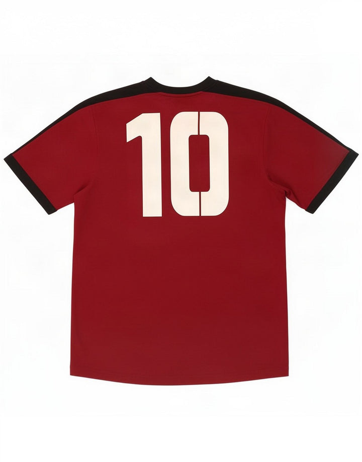 Umbro T-shirt graphique pour homme en polyester color block grand rouge