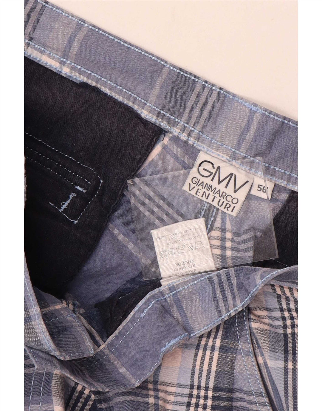 Gianmarco Venturi Short Chino Homme W36 Grand Bleu Carreaux Coton