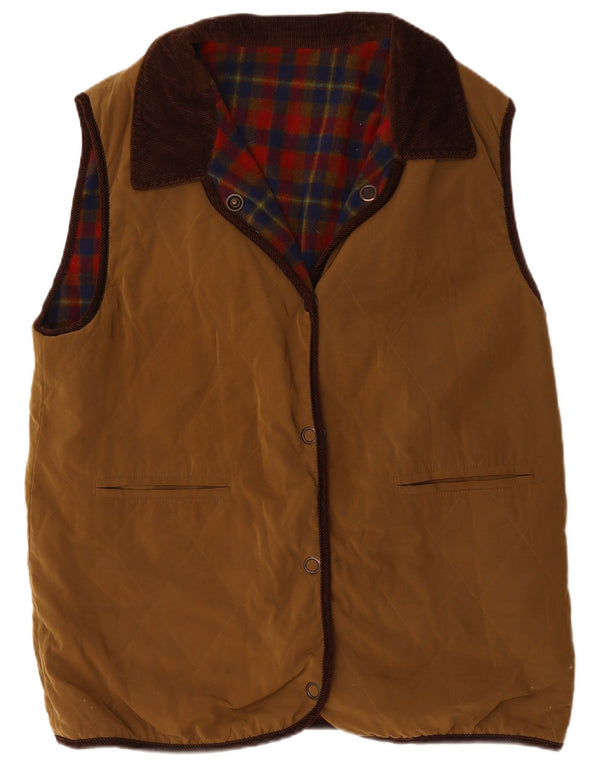 Ulla Popken Gilet réversible pour femme UK 20 2XL Marron Laine