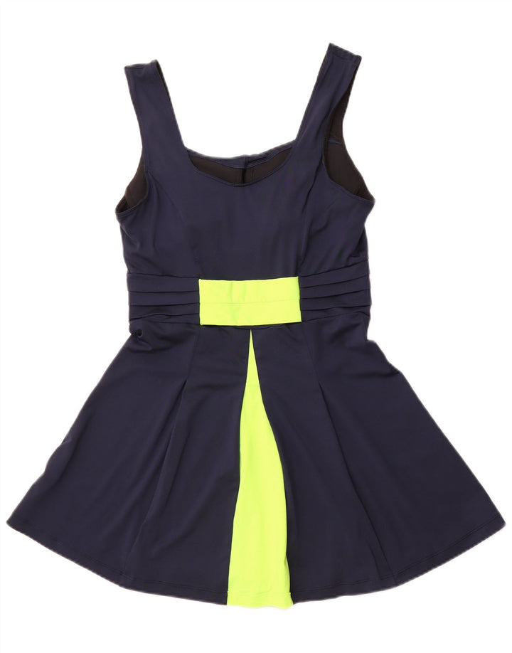 NIKE Maillot de bain Dri Fit pour femme UK 12 Bleu marine moyen Colorblock Polyester