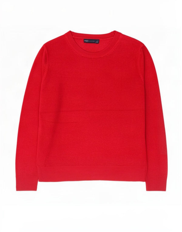 Marks & Spencer Pull col bateau pour femme UK 14 Acrylique rose moyen