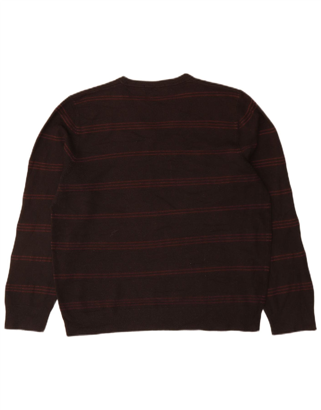 Marks & Spencer Pull à col en V Blue Harbour pour hommes, grand rayé marron