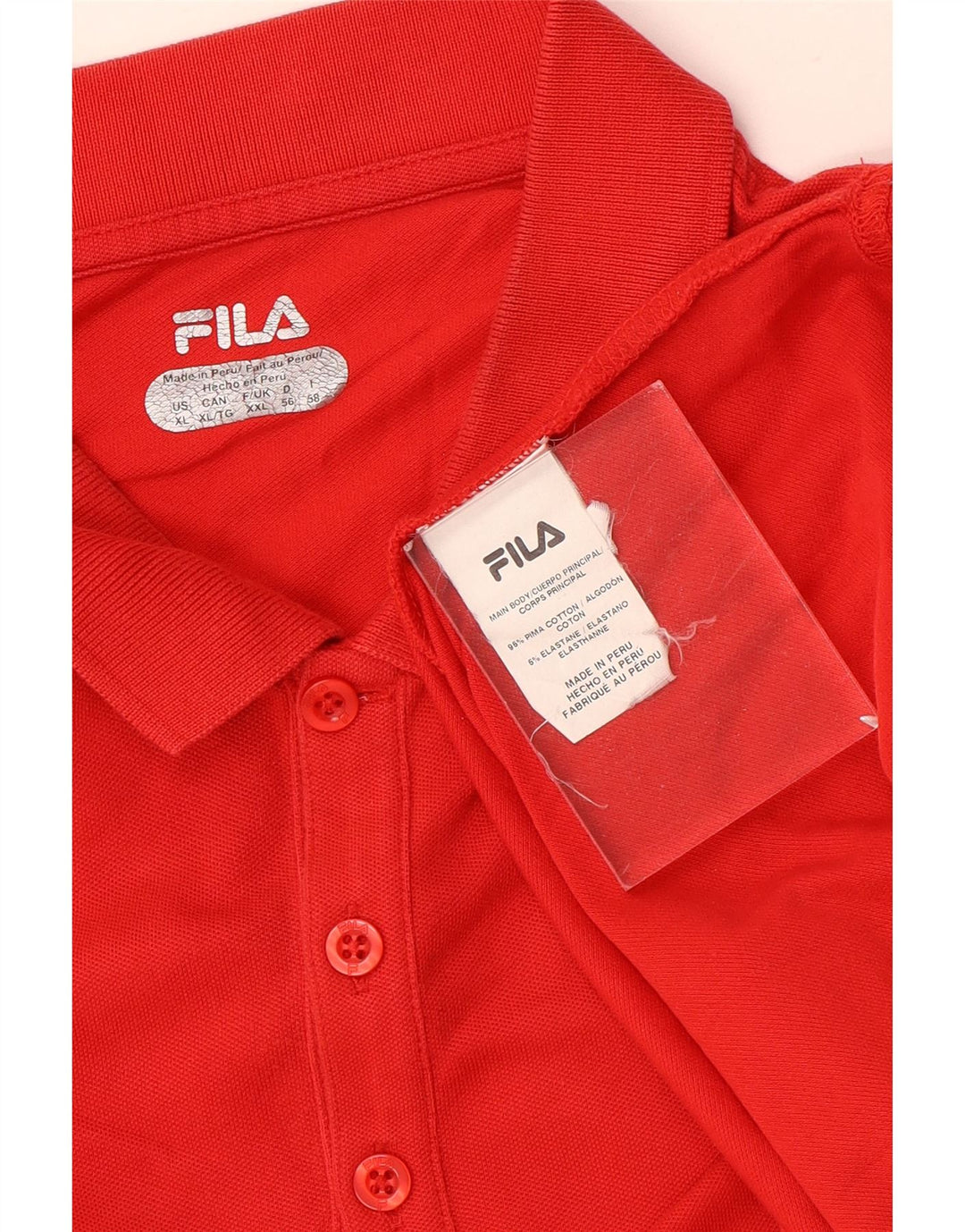 Fila Polo Homme 2XL Rouge Coton