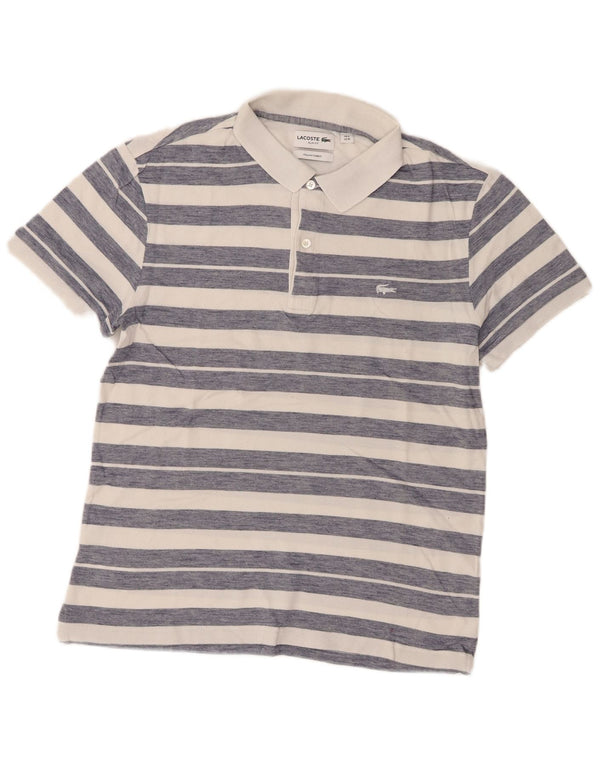 Lacoste Polo Slim Fit pour homme Taille 4 en coton rayé blanc moyen