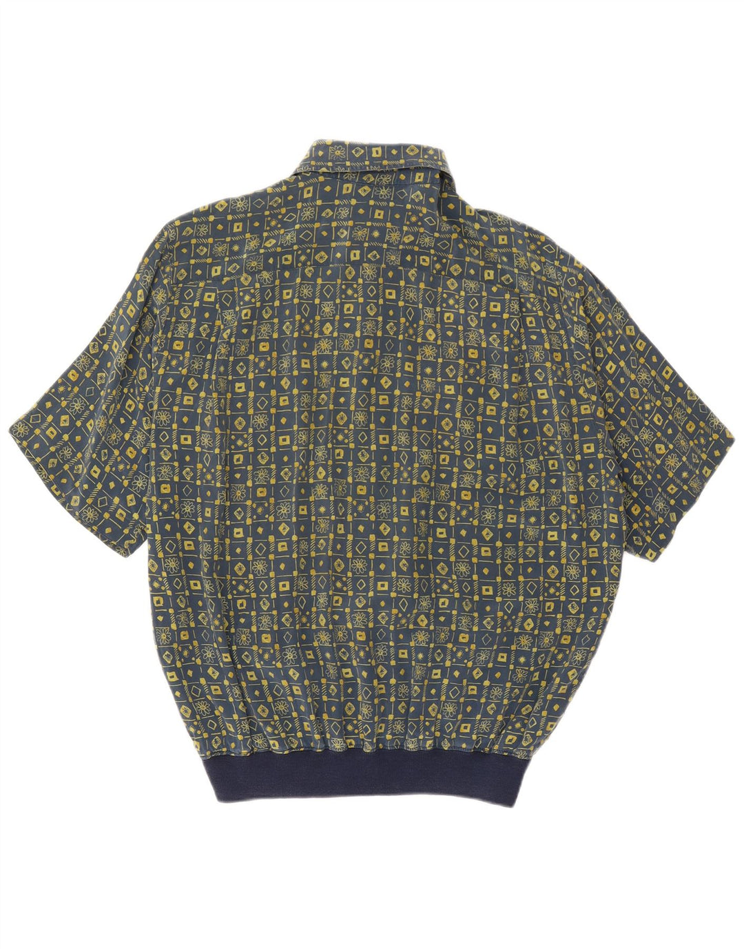 Gran Sasso Chemise pull à manches courtes pour homme Grand bleu marine géométrique