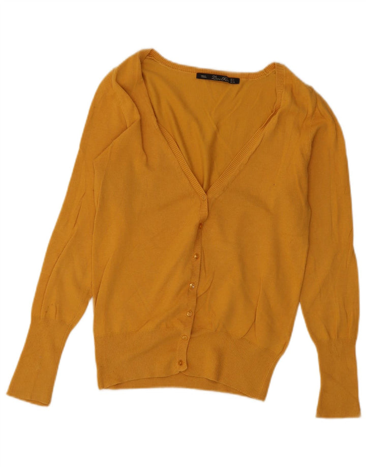 Zara Cardigan Femme Pull UK 10 Petit Jaune